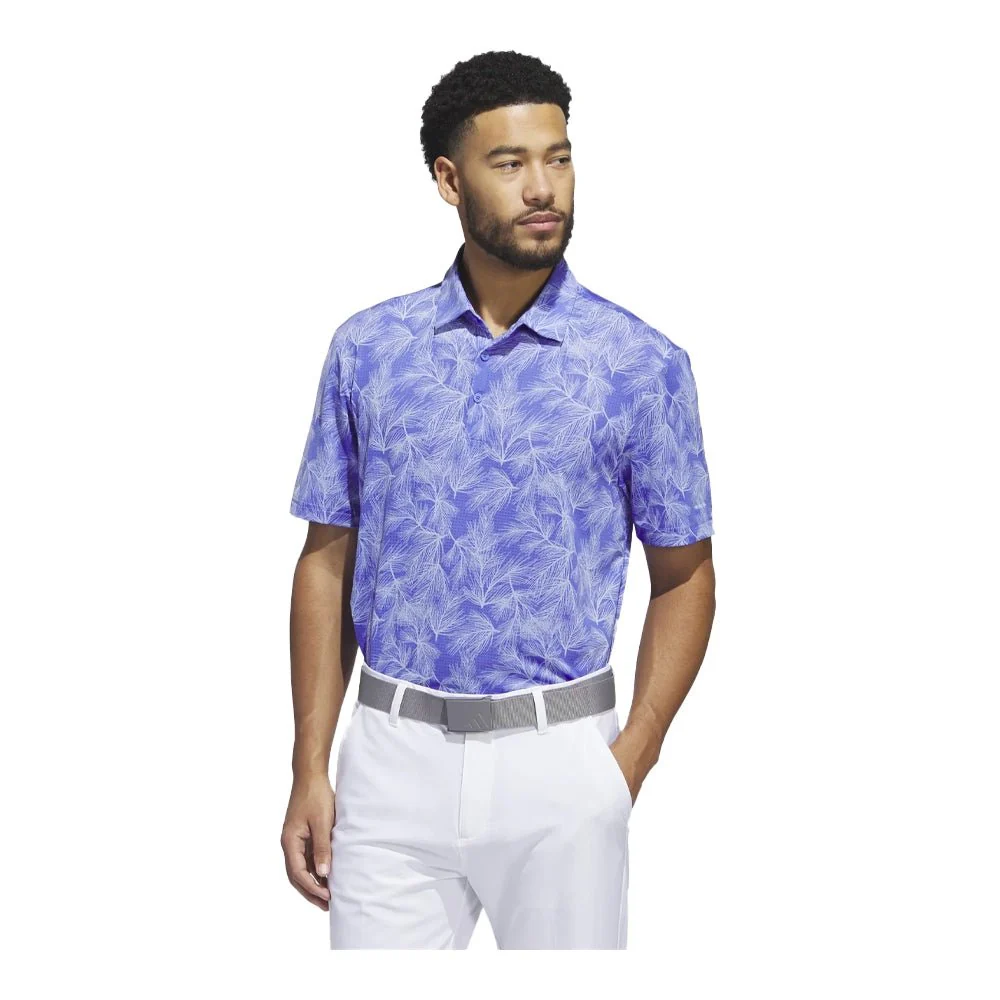 Adidas Ultimate365 Pine Print Mesh Golf Polo