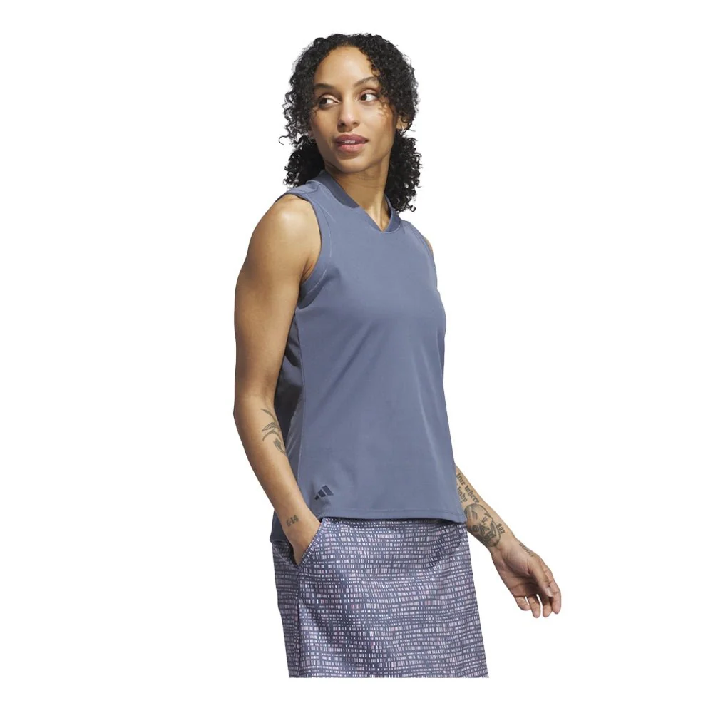 Adidas Women's Ultimate365 Low-Crew Mock Neck Sleeveless Golf Polo - Image 11