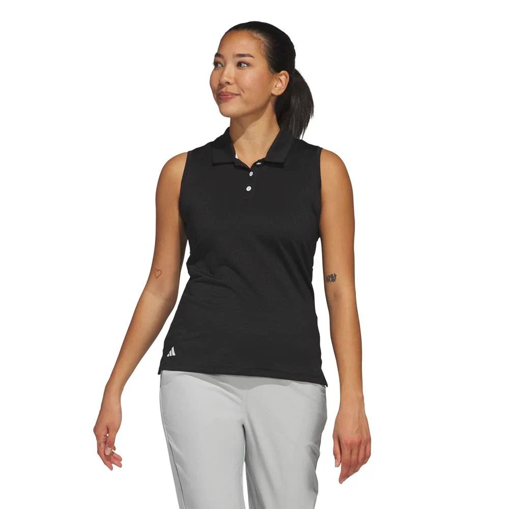 Adidas Women's Ultimate365 Solid Ottoman Sleeveless Golf Polo - Image 2