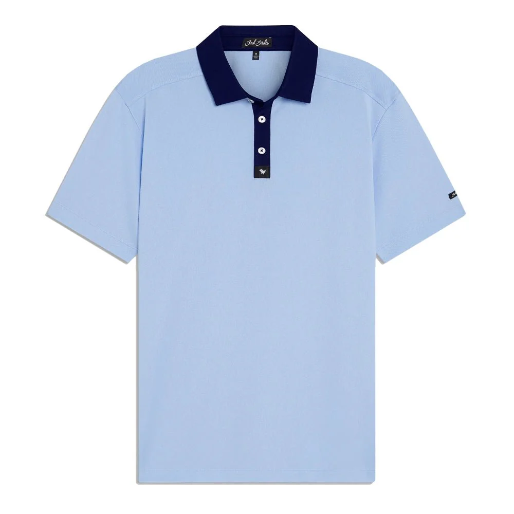 Bad Birdie Sky Blue Pique Polo