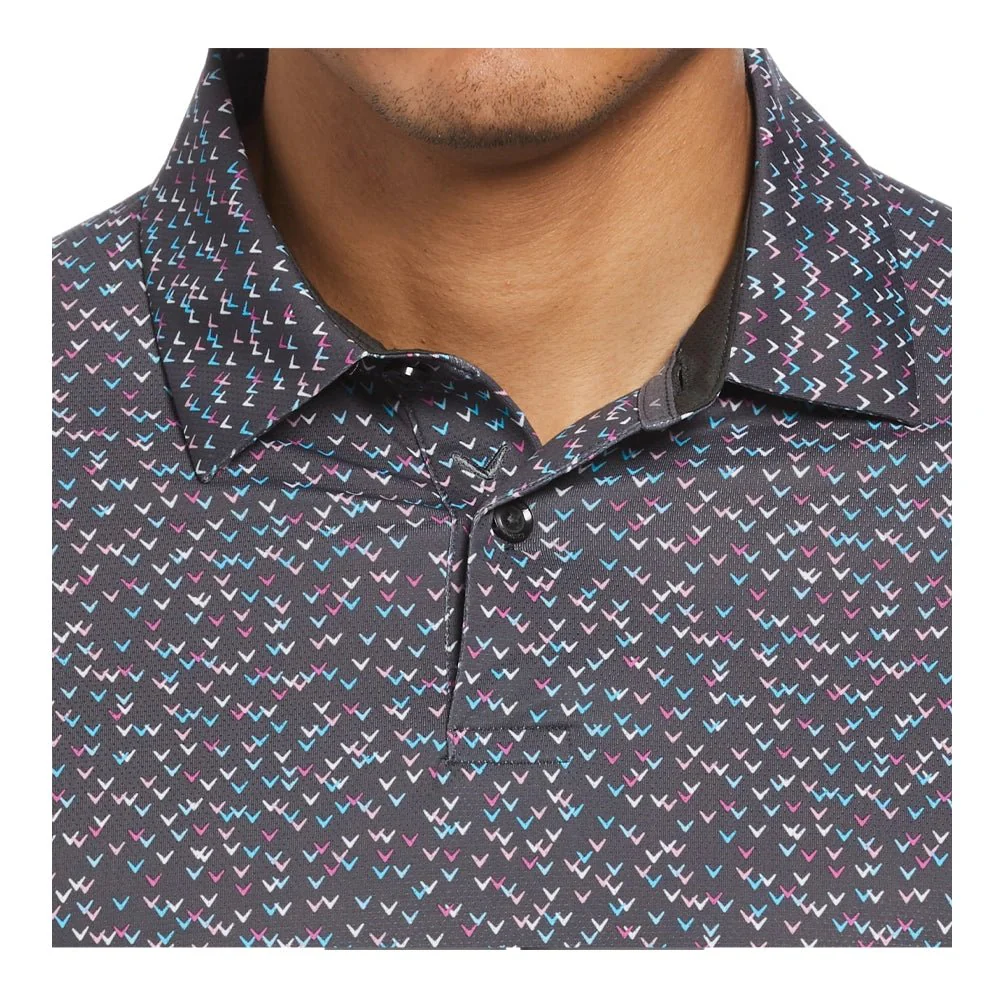 Callaway Big & Tall All-Over Chev Confetti Print Golf Polo - Image 3
