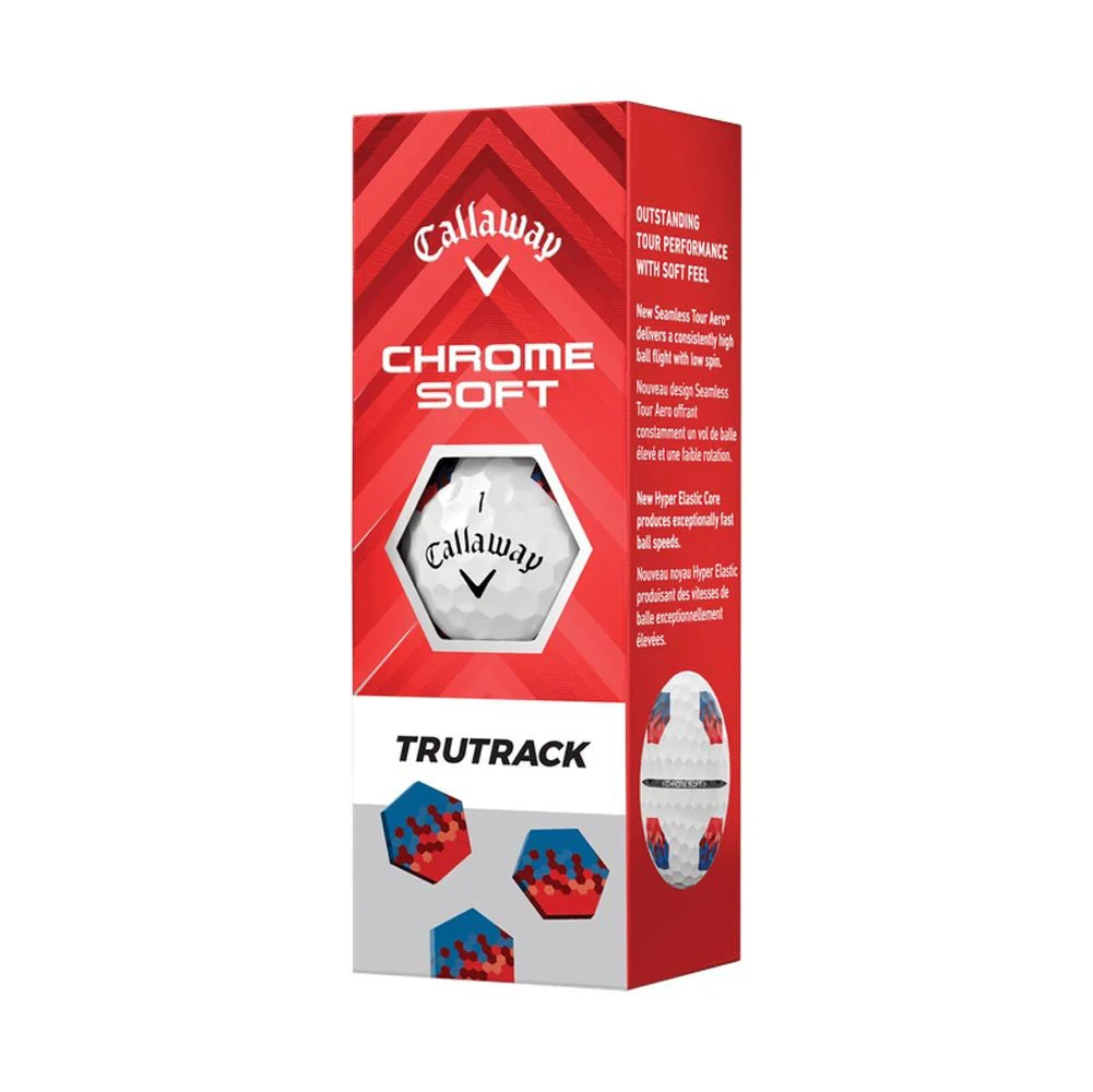 Callaway Chrome Soft TruTrack Golf Balls - Blue/Red - 2024 - Image 4