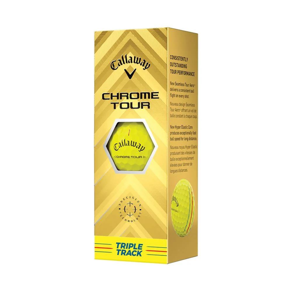 Callaway Chrome Tour Triple Track Golf Balls - Yellow - 2024 - Image 5