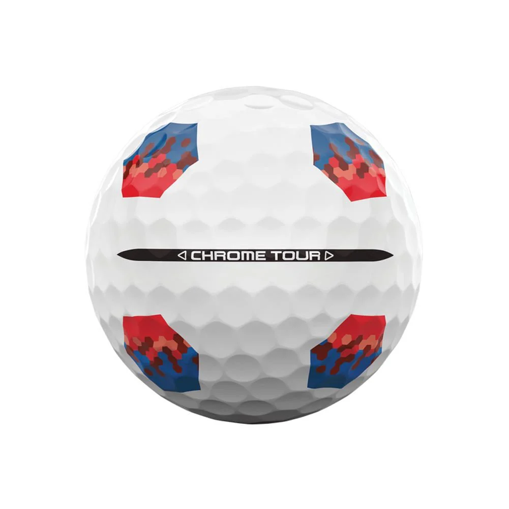 Callaway Chrome Tour TruTrack Golf Balls - Blue/Red - 2024 - Image 4