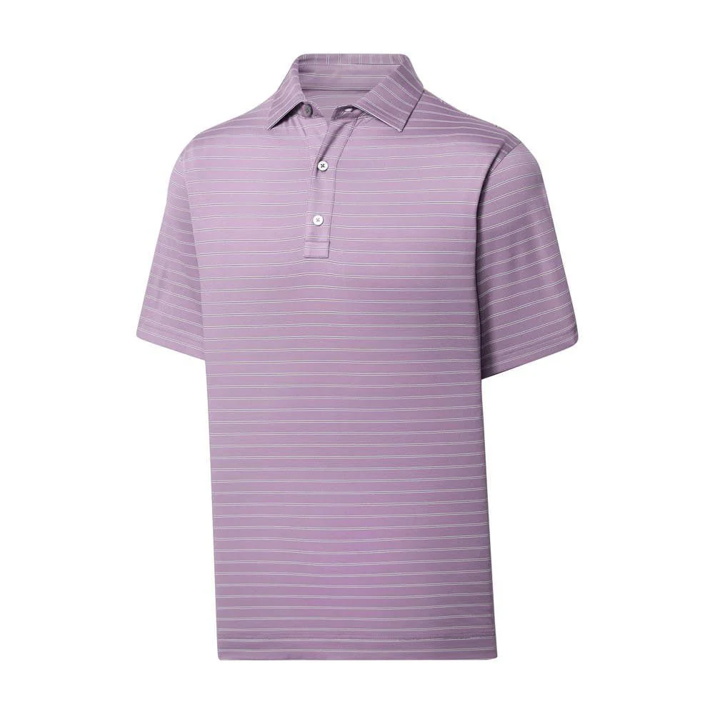 FootJoy Lisle Triple Pinstripe Self Collar Polo - Image 9