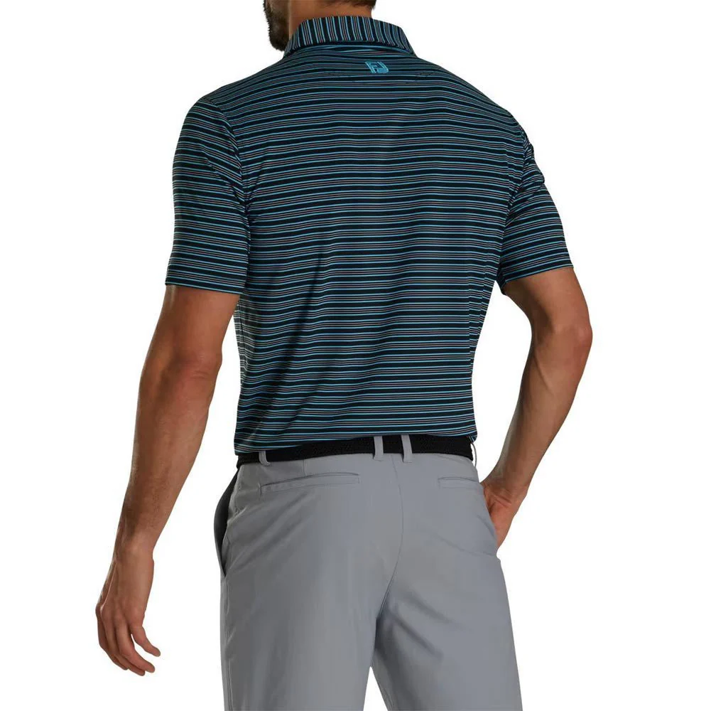 FootJoy Modern Classic Stripe Lisle Self Collar Golf Polo - Image 2