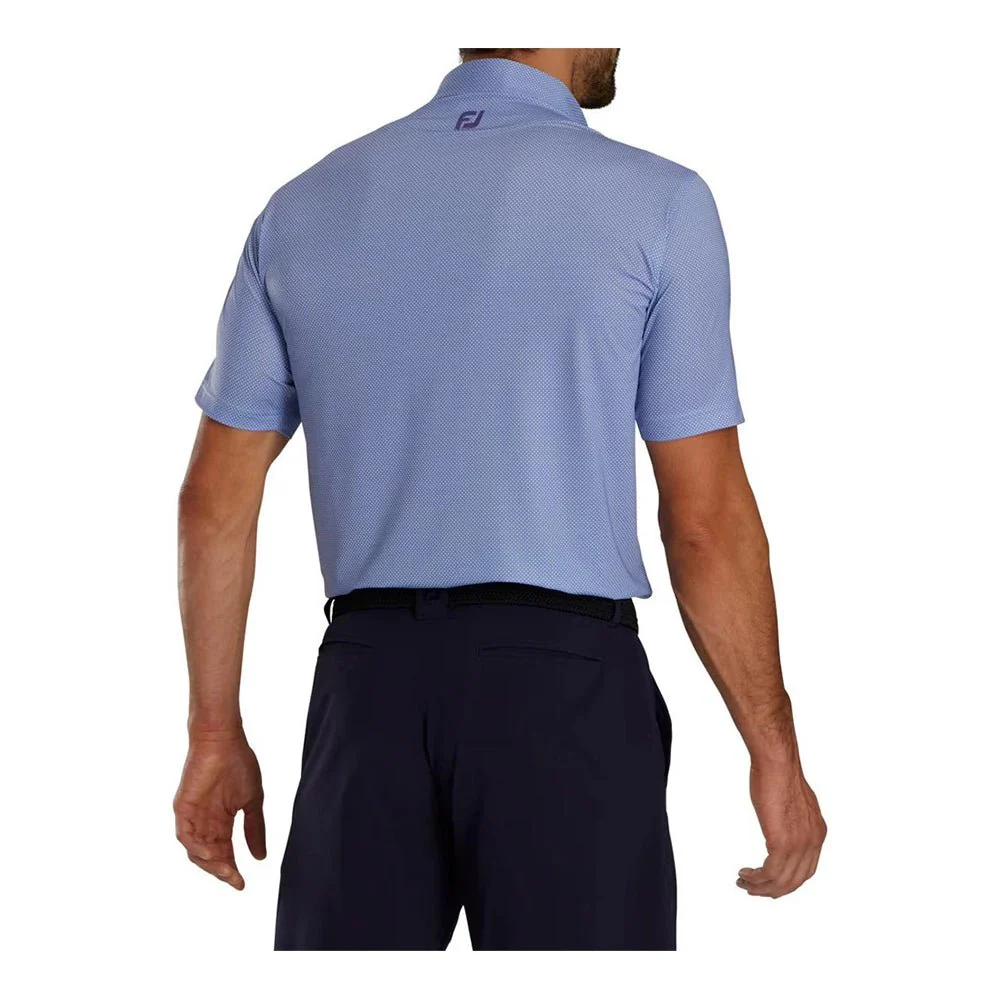 FootJoy Octagon Print Lisle Spread Collar Golf Polo - Previous Season Style - Image 6