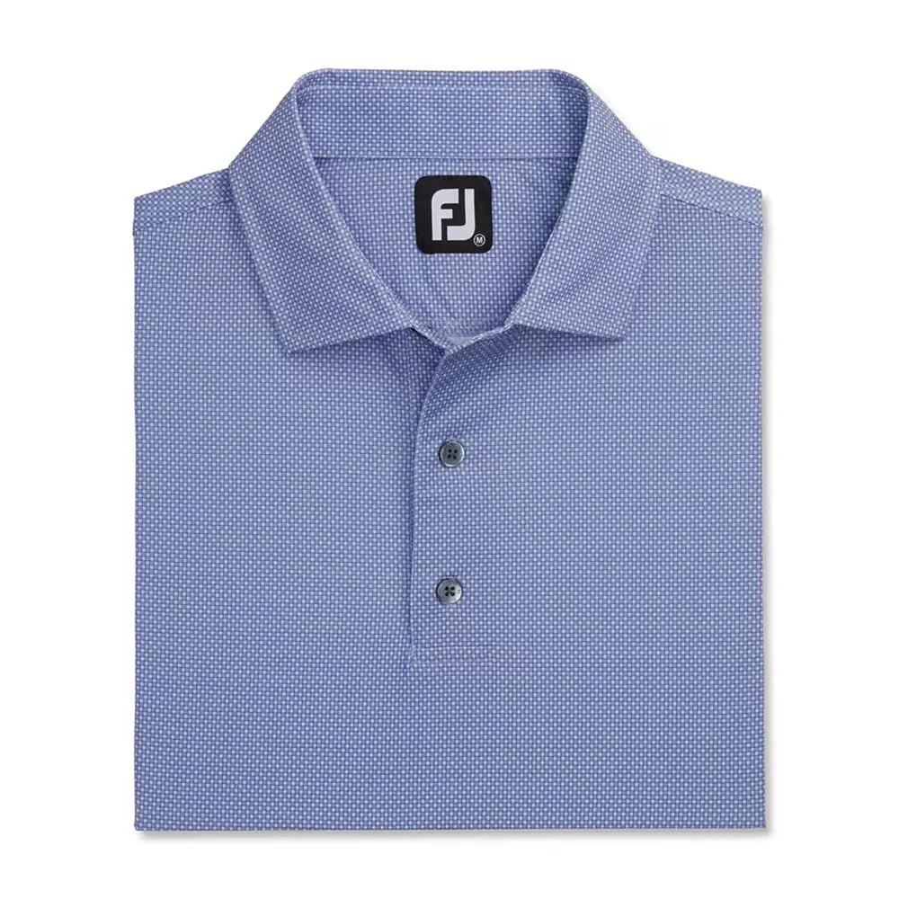 FootJoy Octagon Print Lisle Spread Collar Golf Polo - Previous Season Style - Image 8