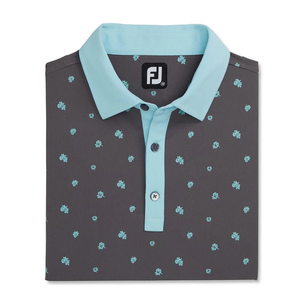 FootJoy Scattered Floral Stretch Pique Self Collar Polo - Image 3