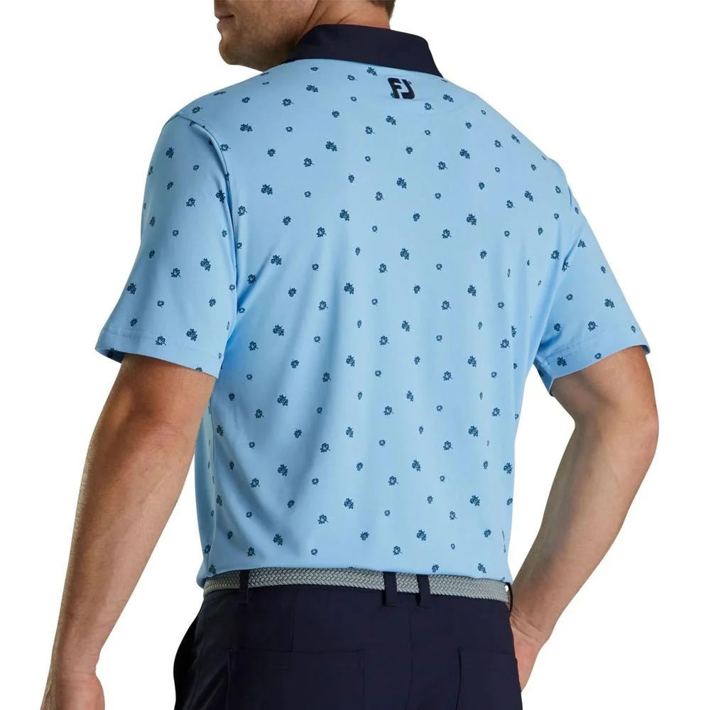 FootJoy Scattered Floral Stretch Pique Self Collar Polo - Image 6