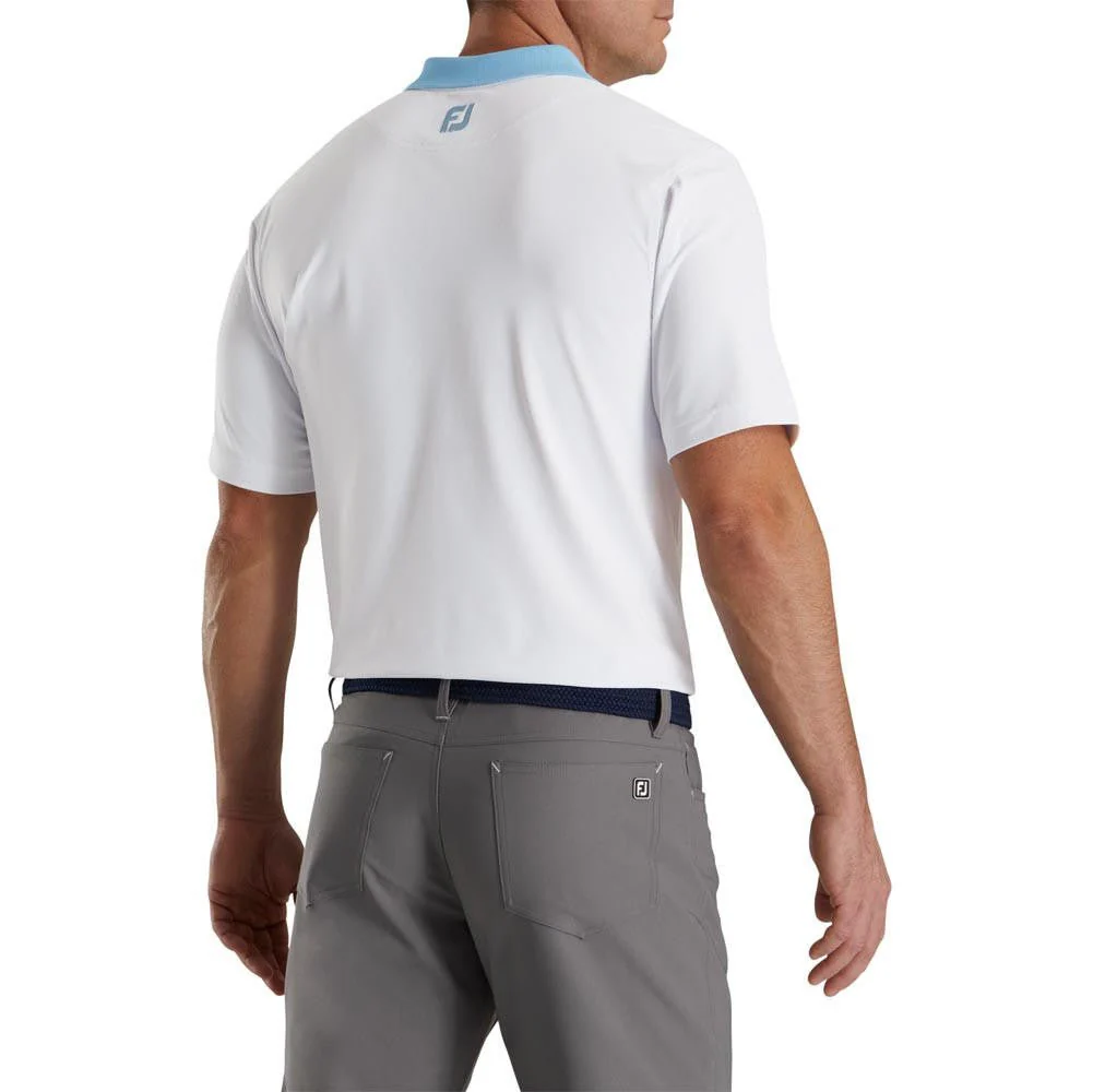 FootJoy Solid Stretch Pique with Stripe Placket Knit Collar Golf Polo - Image 8