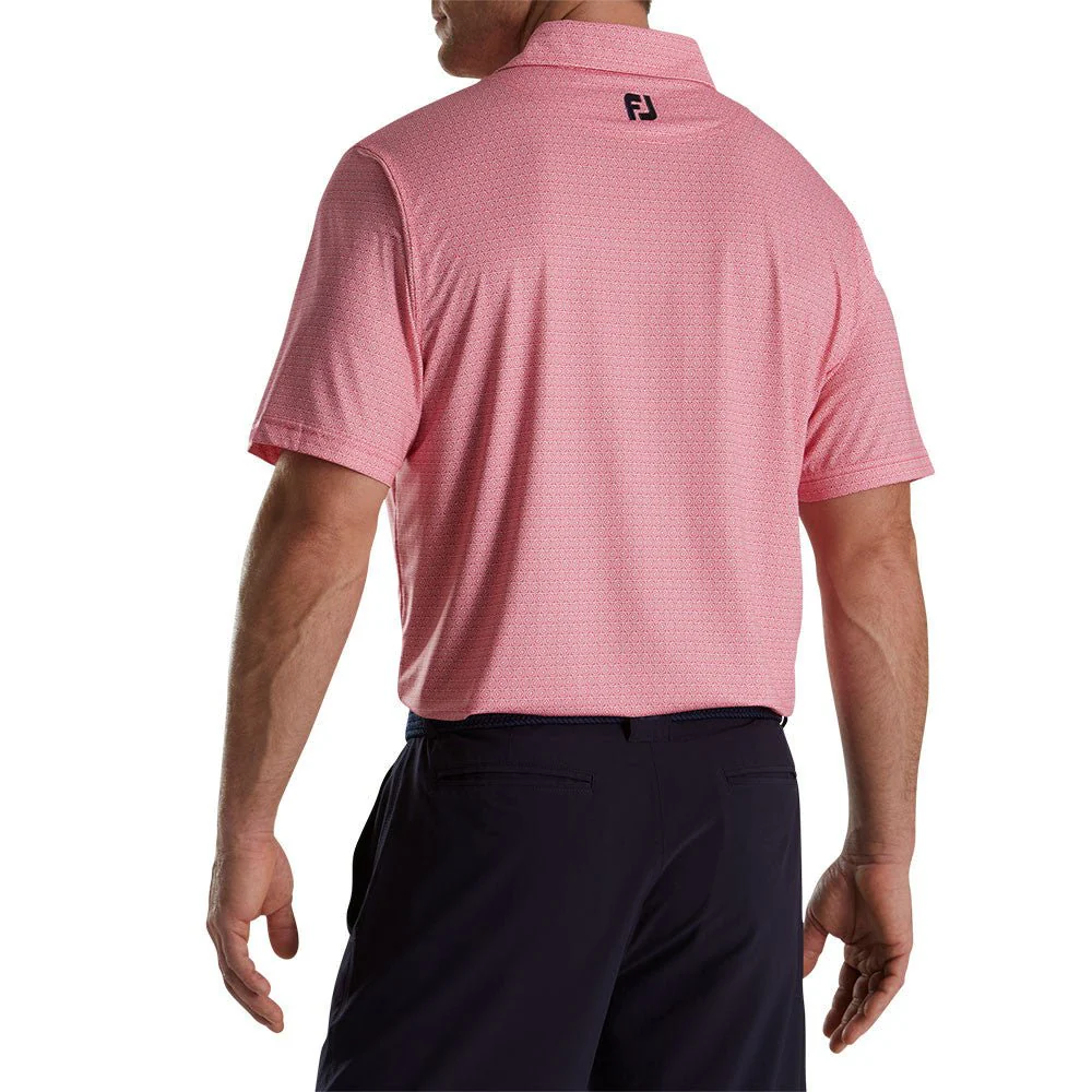 FootJoy Spiral Line Print Lisle Self Collar Polo - Image 3