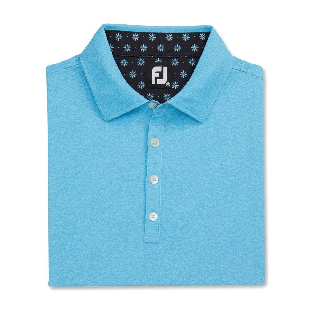 FootJoy Texture Print with Trim Stretch Pique Self Collar Polo - Image 4