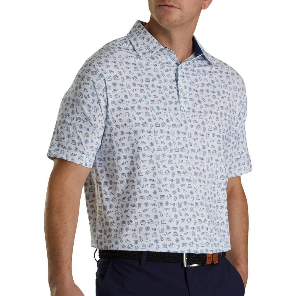 FootJoy Travel Print Lisle Self Collar Polo - Image 5