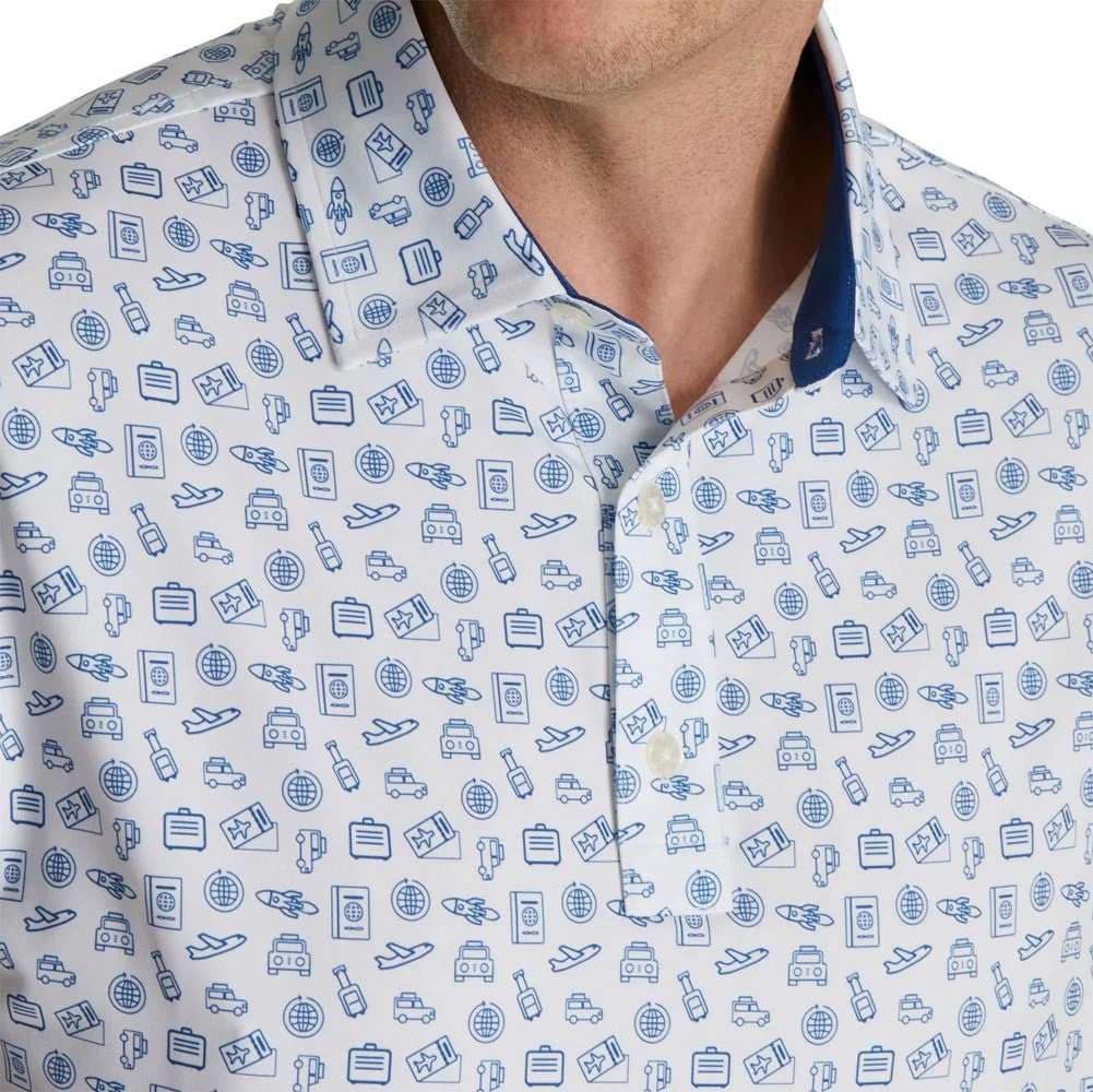 FootJoy Travel Print Lisle Self Collar Polo - Image 7
