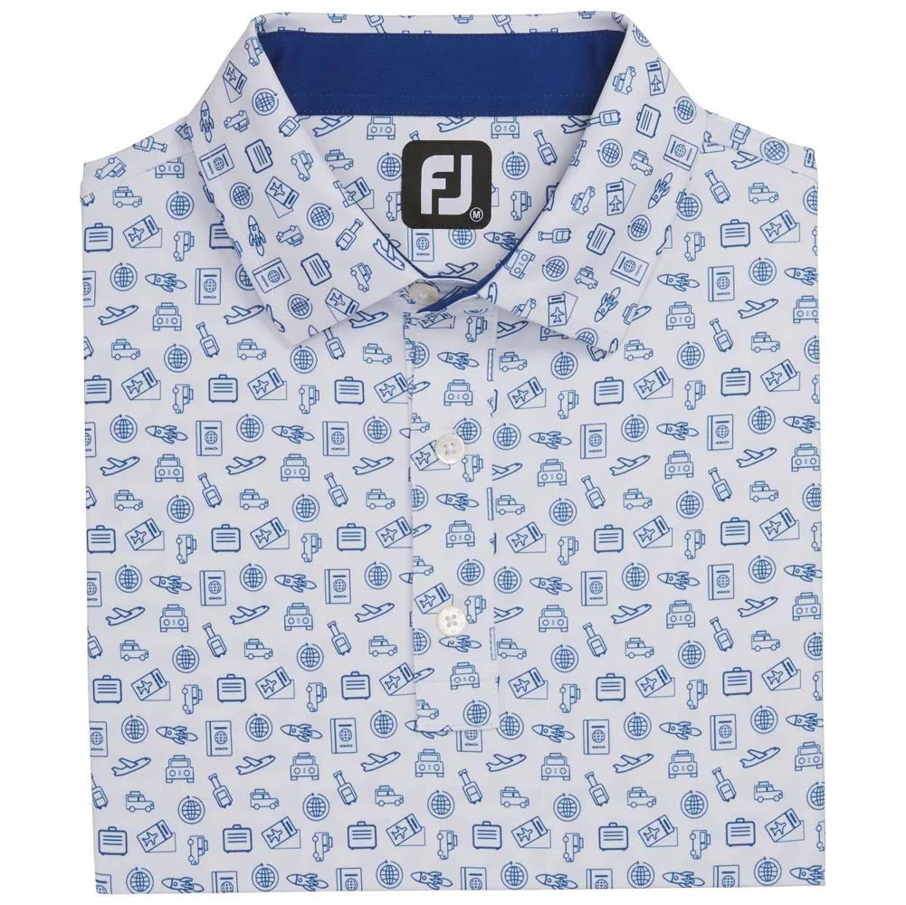 FootJoy Travel Print Lisle Self Collar Polo - Image 8