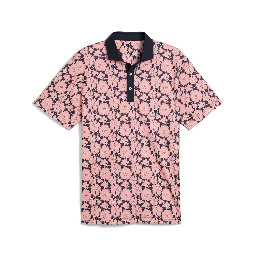Puma Pique Flower Fields Golf Polo