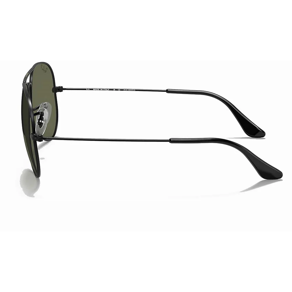 Ray-Ban Aviator Classic - Black/ Polarized Green Solid Color - Image 4