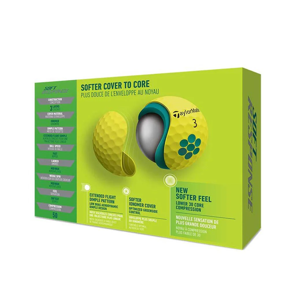 TaylorMade Soft Response Golf Balls - Yellow - 2022 - Image 3