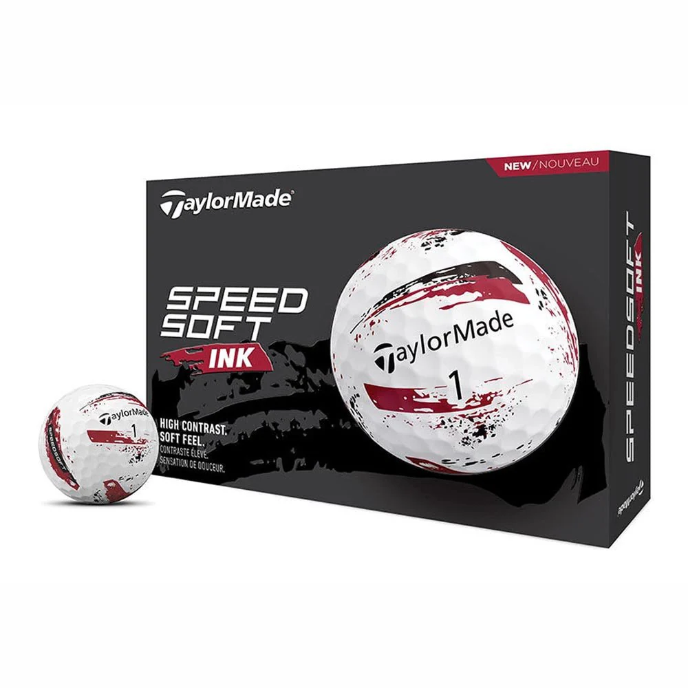 TaylorMade SpeedSoft Ink Golf Balls - Red