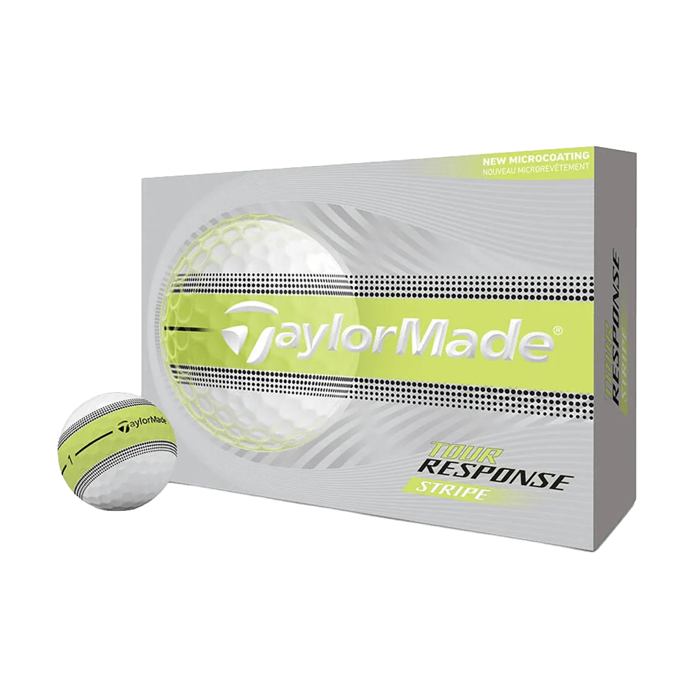 TaylorMade Tour Response Stripe Golf Balls - Neon Yellow - 2026