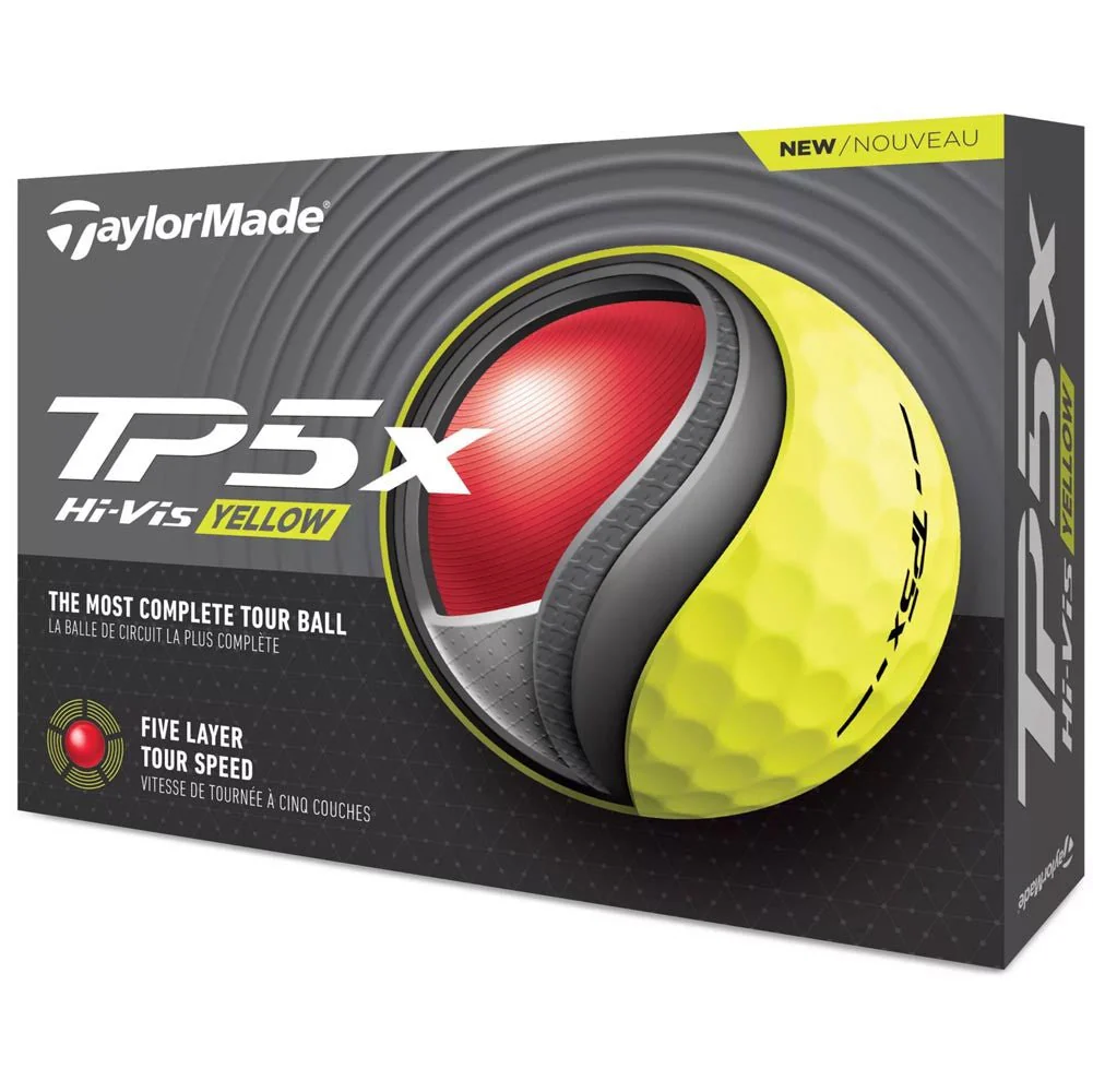 TaylorMade TP5X Golf Balls - Yellow - 2024