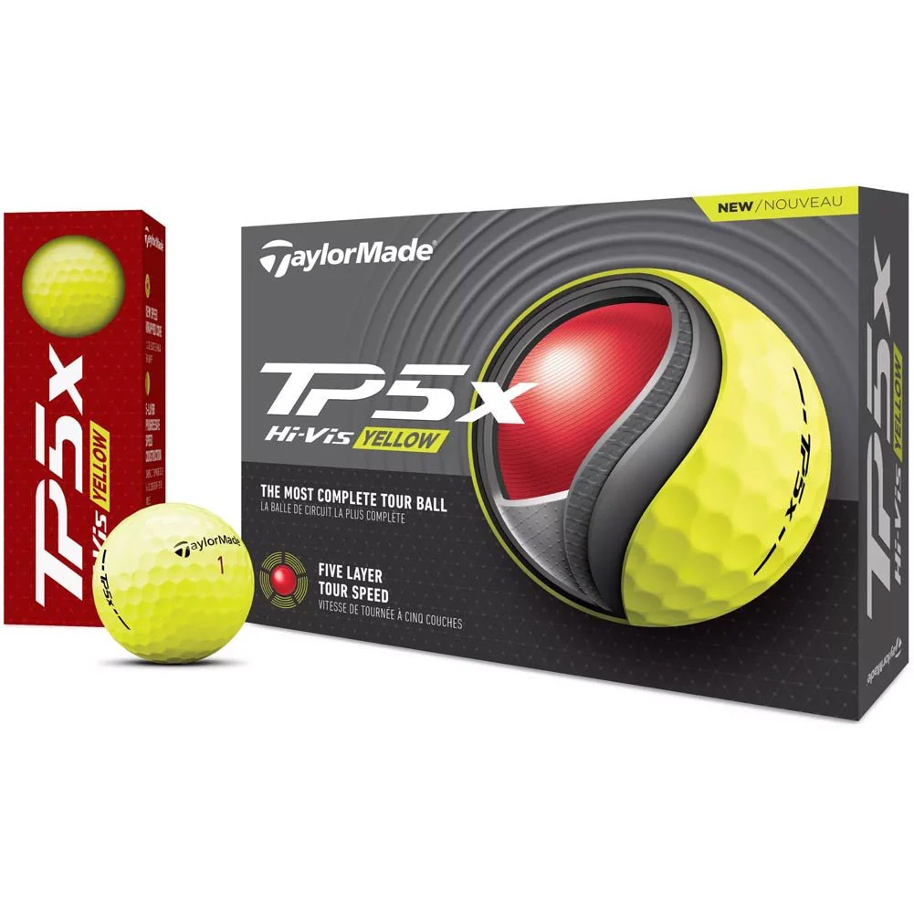 TaylorMade TP5X Golf Balls - Yellow - 2024 - Image 6