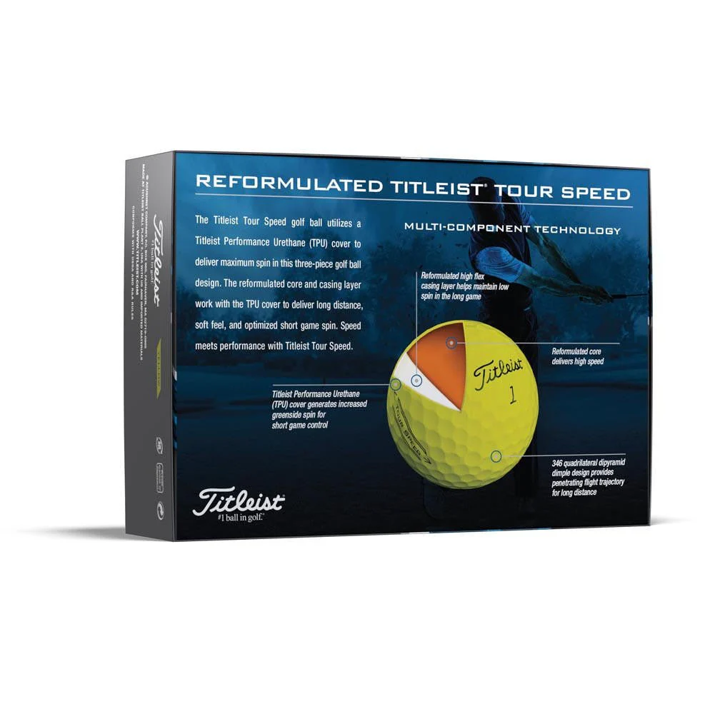 Titleist Tour Speed Golf Balls - Yellow - 2022 - Image 3