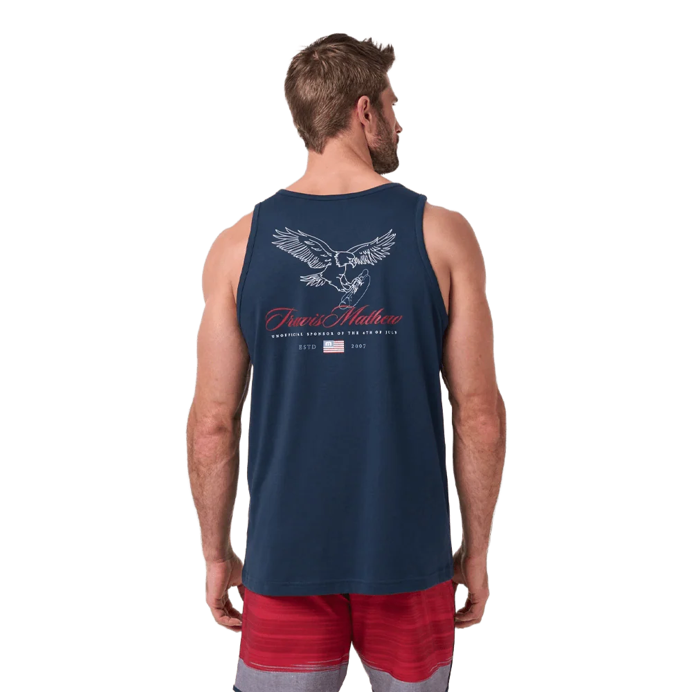 Travis Mathew Red White BBQ Golf Sleeveless Tee