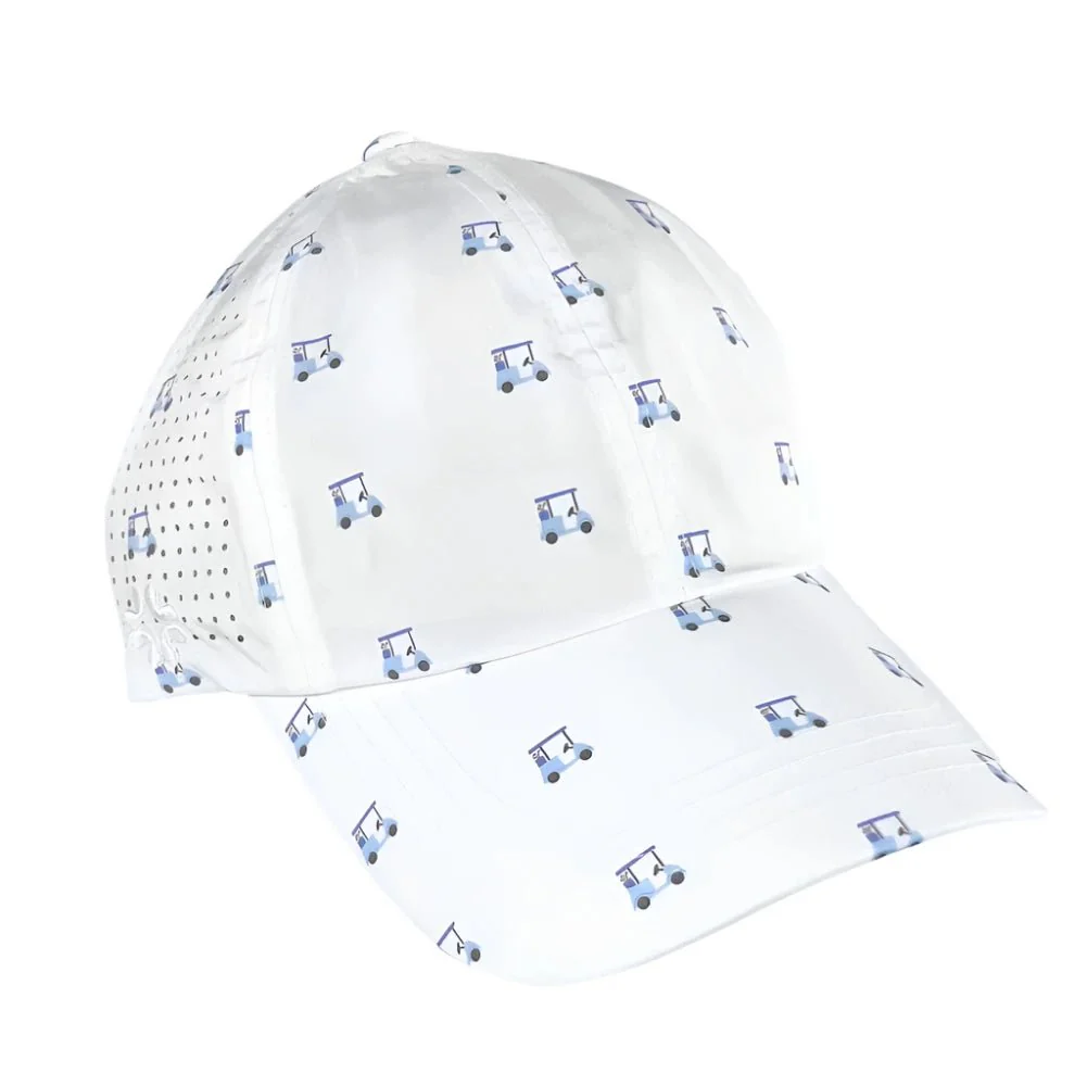 VimHue Women's Blue Golf Carts Print Sun Goddess Golf Hat